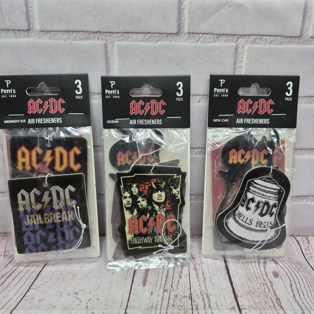 AC/DC Pop Culture Air Freshener 3 Packs Of 3 (9 Assorted Total)